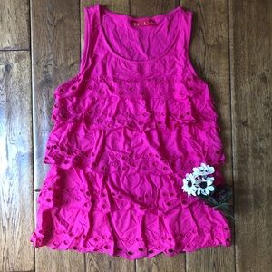 Elle Pink Ruffle Top